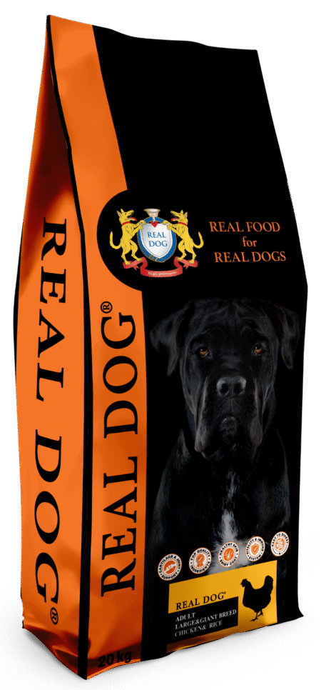 Real Dog Adult Large-Giant Breeds su vištiena ir ryžiais 20kg