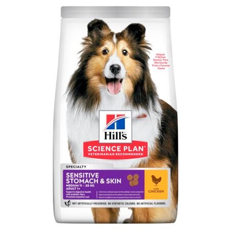 Hill's Sience Plan Sensitive Stomach & Skin Medium Adult ėdalas šunims su vištiena