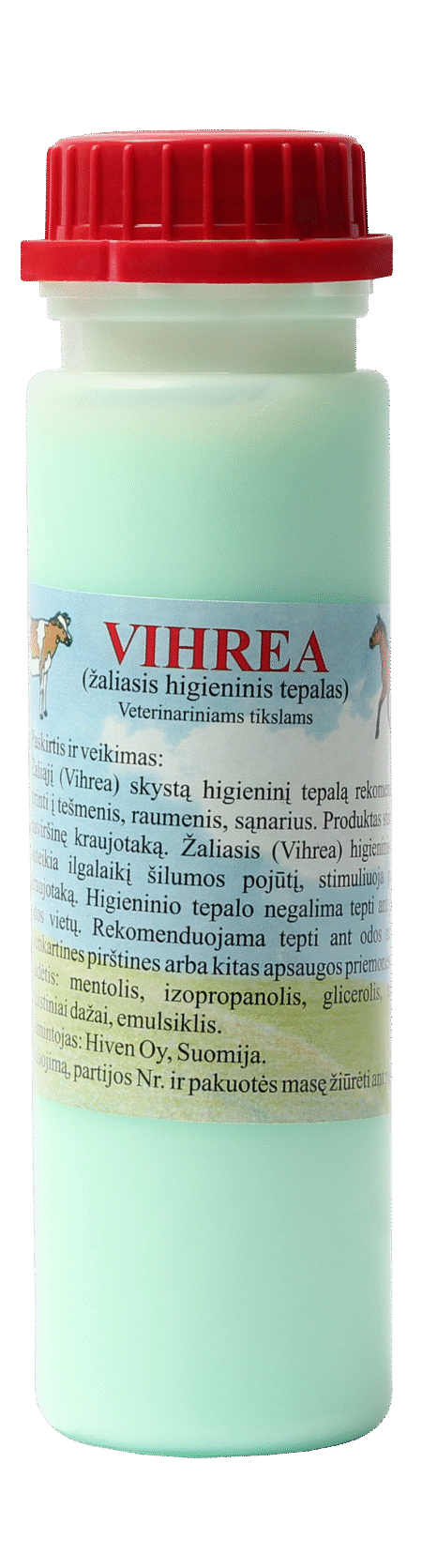 VIHREA, žaliasis higieninis skystas tepalas, 250g, 500g, 1kg.