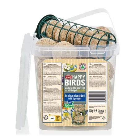 Perfecto Bird Happy Birds riebalų rutuliukai su dozatoriumi kibire,30 vnt, 2,5 kg