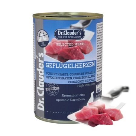 Dr. Clauder's Poultry Hearts šlapias maistas šunims su vištienos širdelėmis, 800 g