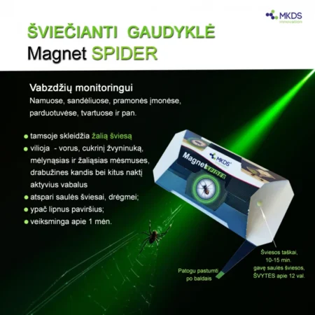 Magnet SPIDER šviečianti gaudyklė, 1 vnt